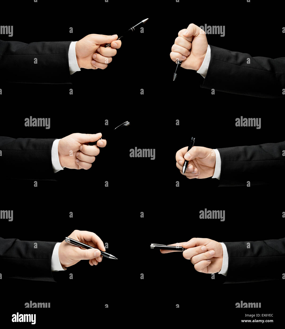 Kaukasische Männer Hand in einem Business-Anzug, isoliert Stockfoto