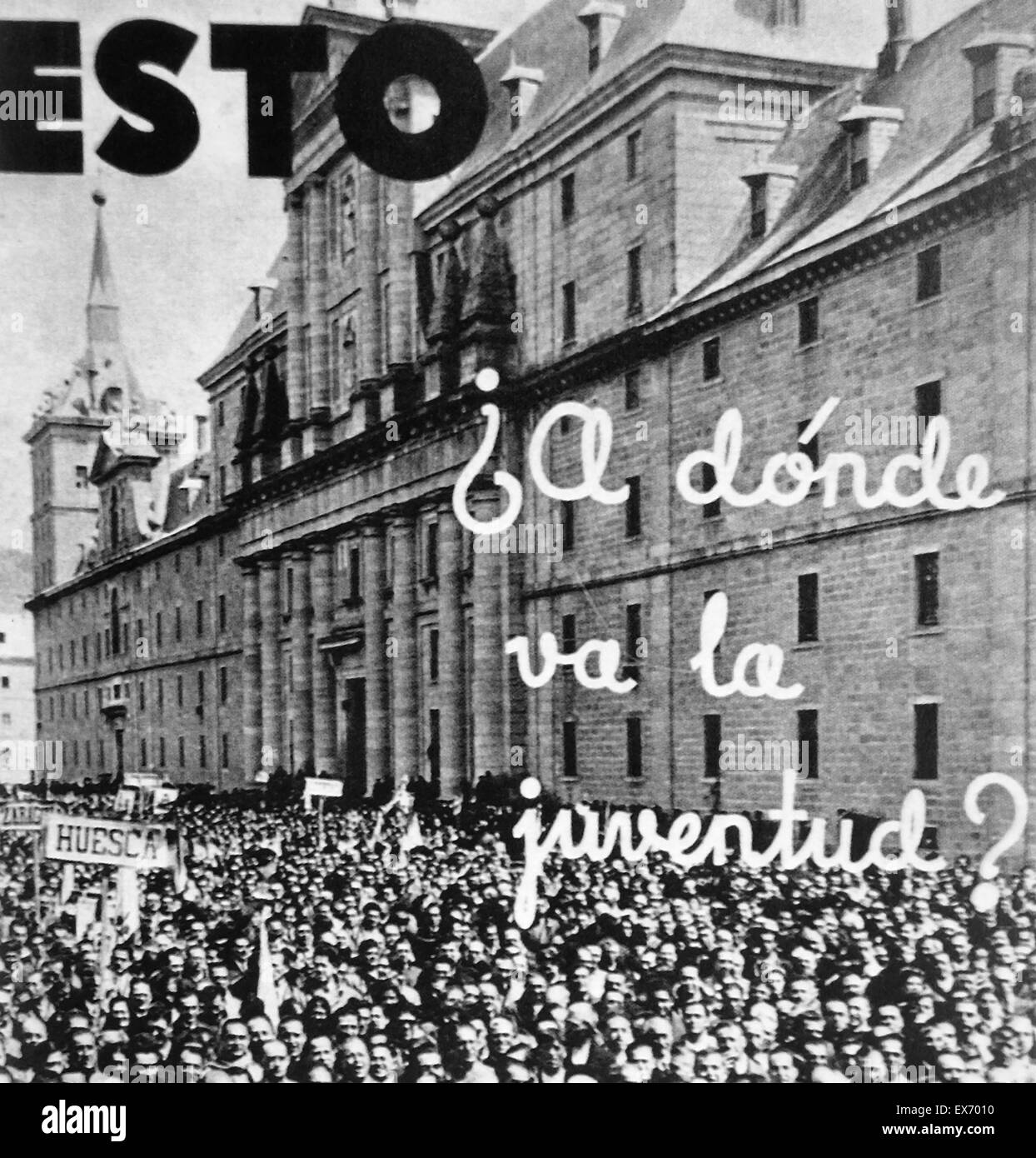 Spanischen rechten Flügel-Plakat für die Wahl von 1933 Stockfoto
