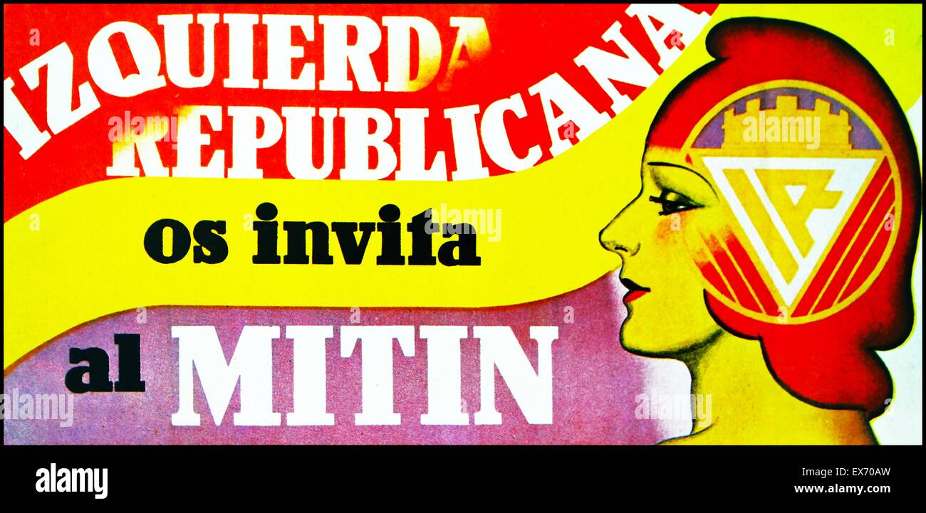 Linker Flügel republikanischen Postkarte aus Spanien 1936 mit dem Symbol der französischen Revolution "Mariana" Stockfoto