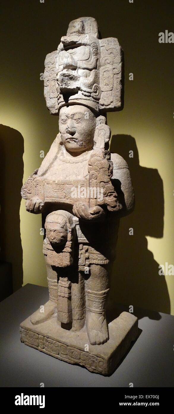 146 Denkmal von der Vertretung der K'inich der 8. Maya-König von Tonina, Chiapas, Mexiko. 787-806 N. CHR. Stockfoto