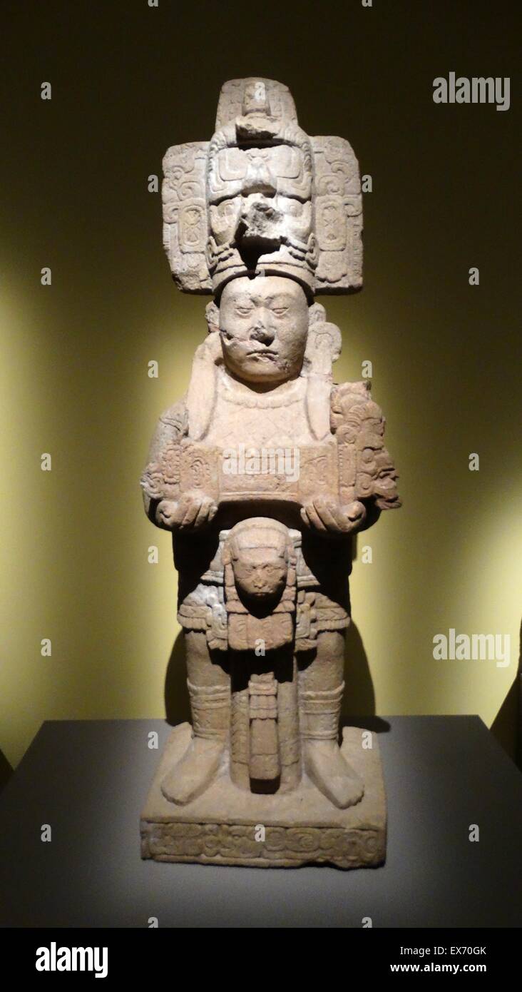 146 Denkmal von der Vertretung der K'inich der 8. Maya-König von Tonina, Chiapas, Mexiko. 787-806 N. CHR. Stockfoto