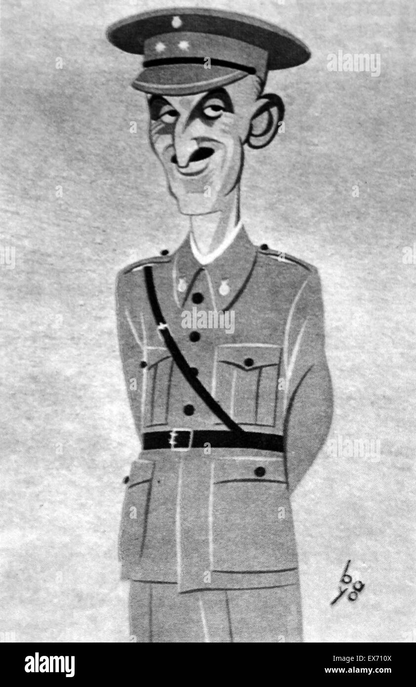 Karikatur von Juan Hernández Saravia (1880 – 1962) eine hochrangige spanischer Offizier der republikanischen Regierung Kräfte während des spanischen Bürgerkriegs. Stockfoto