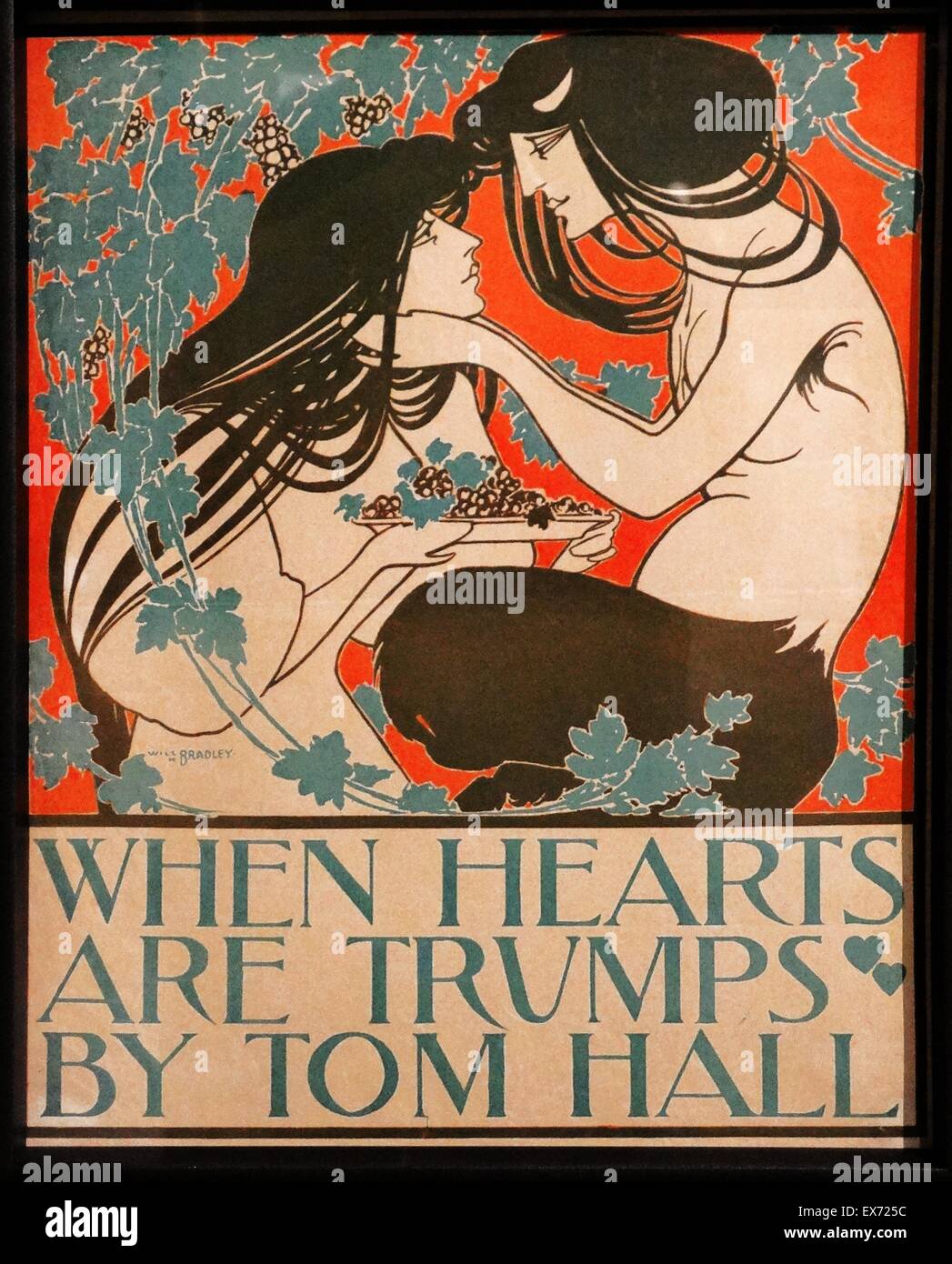 Wann ist Herz Trumpf 1894 durch William Henry Bradley 1868-1962. Lithographie Stockfoto