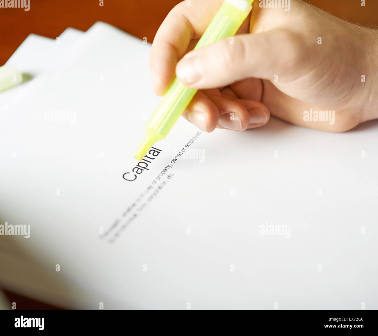 Zusammensetzung der Hauptstadt definition Stockfoto