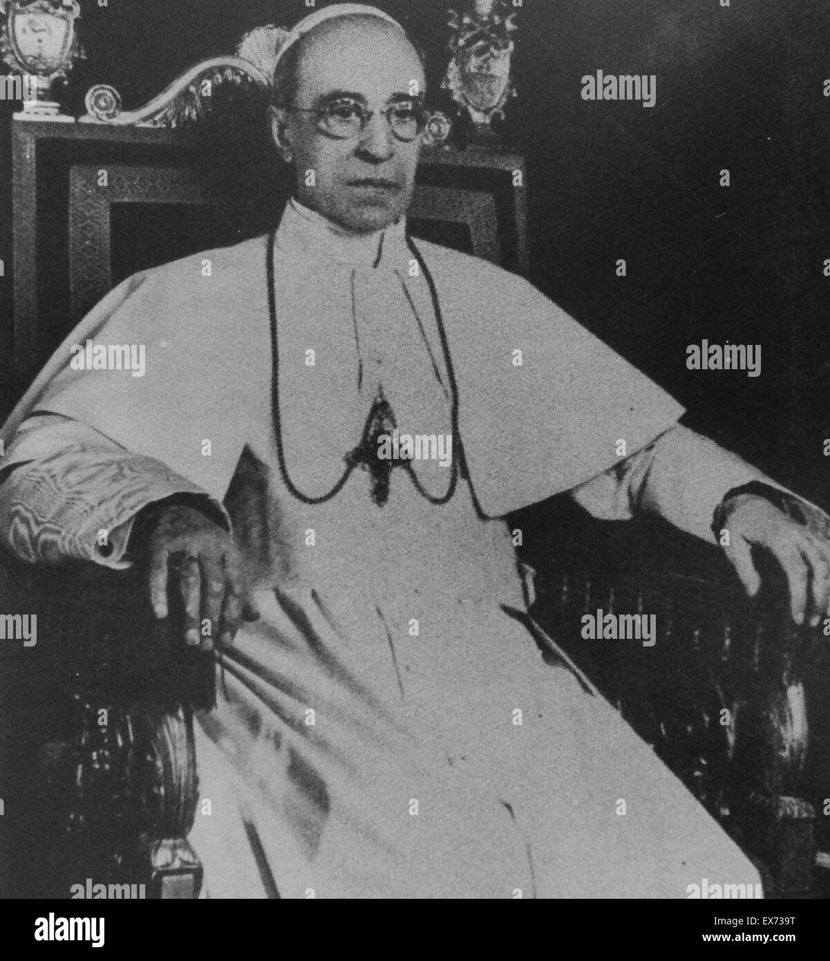 Papst Pius XII., (Eugenio Maria Giuseppe Giovanni Pacelli). (1876 – 1958), regierte von 2. März 1939 bis zu seinem Tod im Jahr 1958 Stockfoto