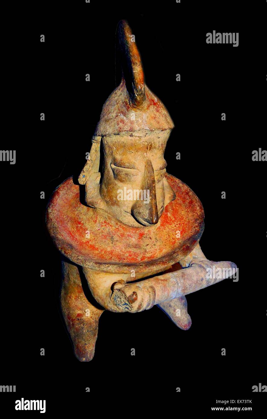 Keramik Figur eines Kriegers Jalisco, Mexiko. 300 BC-AD 300. Stockfoto