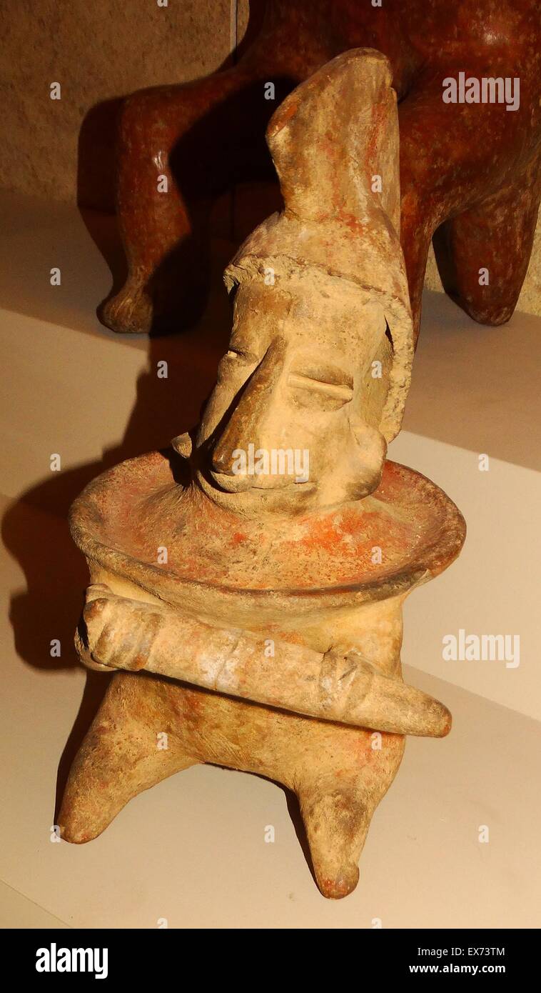 Keramik Figur eines Kriegers Jalisco, Mexiko. 300 BC-AD 300. Stockfoto