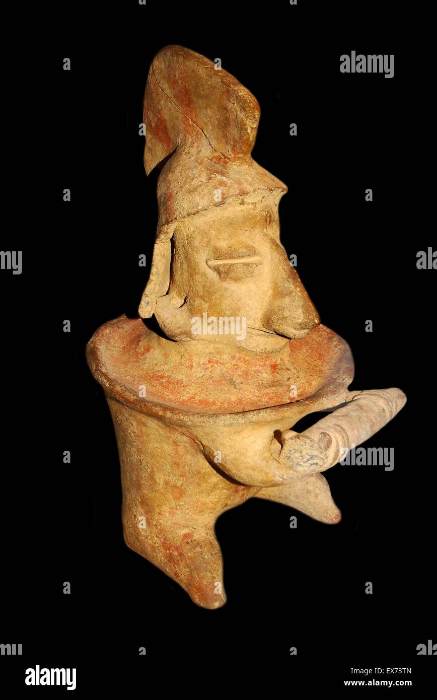 Keramik Figur eines Kriegers Jalisco, Mexiko. 300 BC-AD 300. Stockfoto