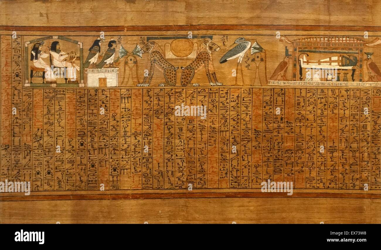 Totenbuch des Schreibers vorhanden, Ba-Geister aller und seine Frau zeigen. 19. Dynastie, etwa 1270 v. Chr. aus Theben in Ägypten Stockfoto