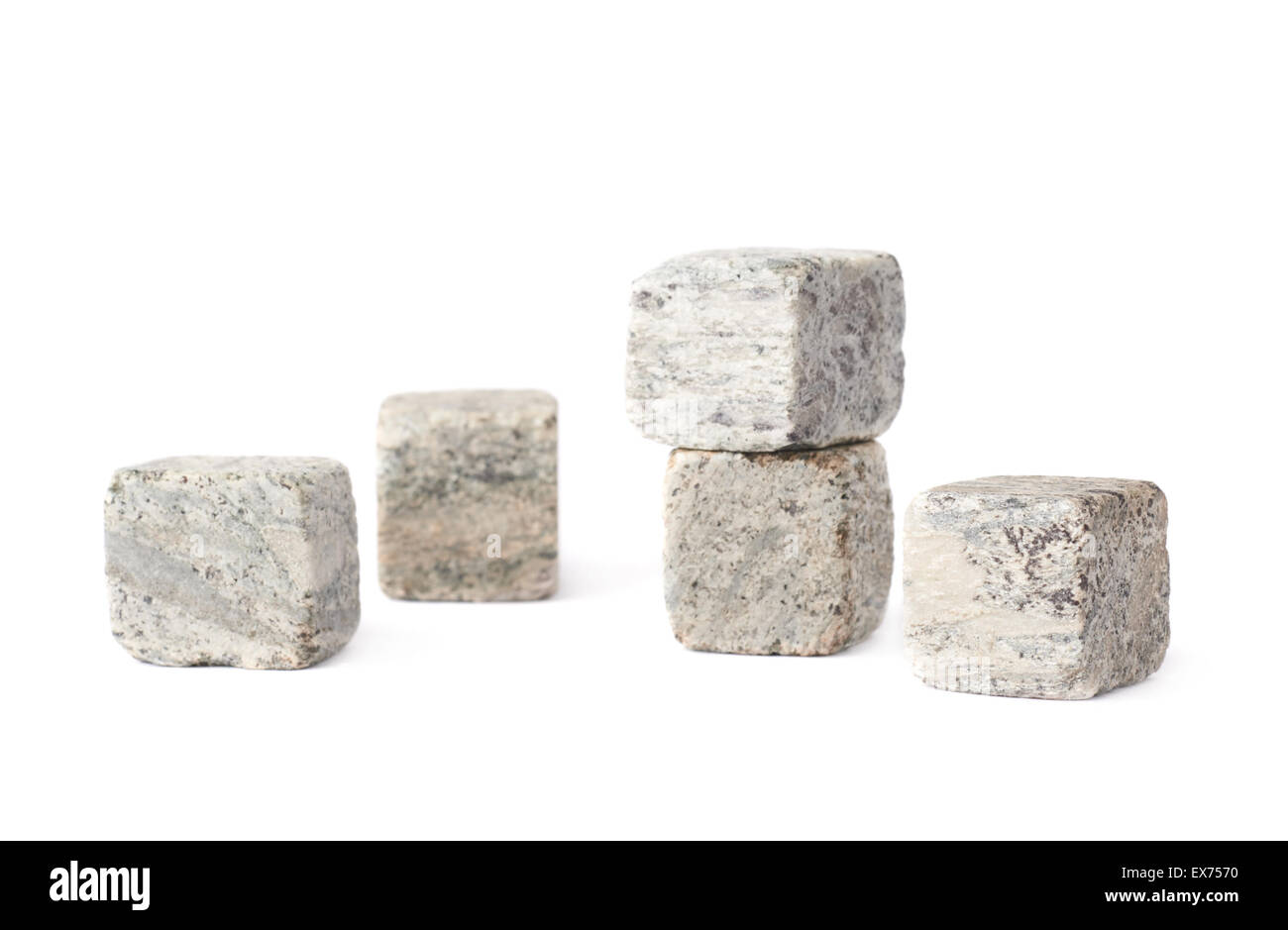 Whisky-Granit-Steinen-Zusammensetzung Stockfoto