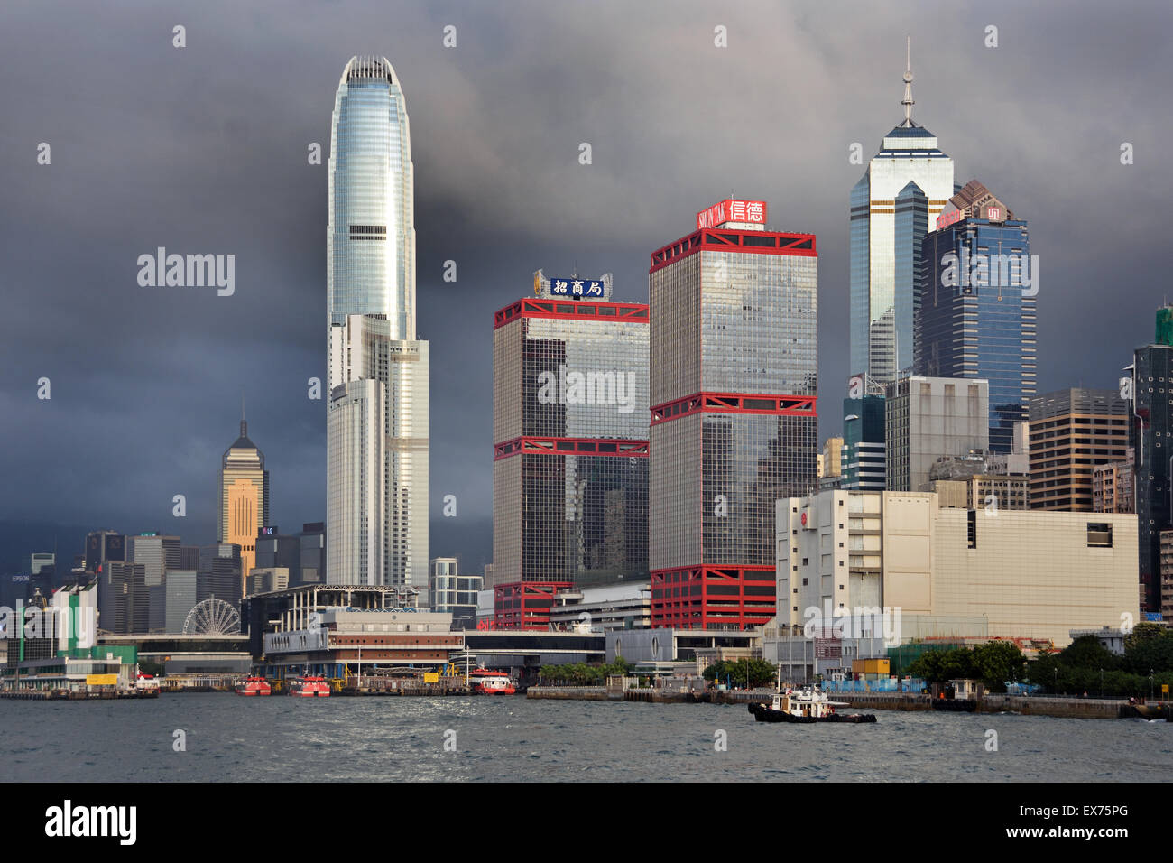 Hong Kong Island Stadt Skyline Wolkenkratzer China Victoria Harbour Stockfoto