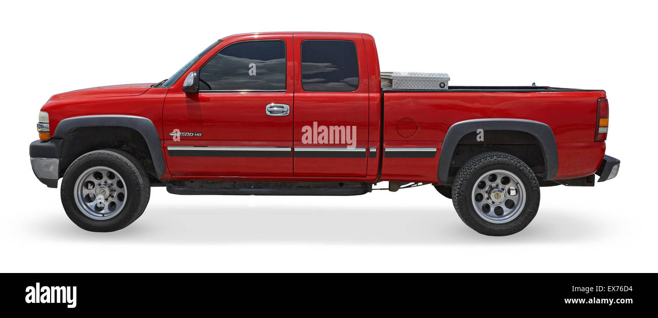 Rote LKW abholen Stockfoto