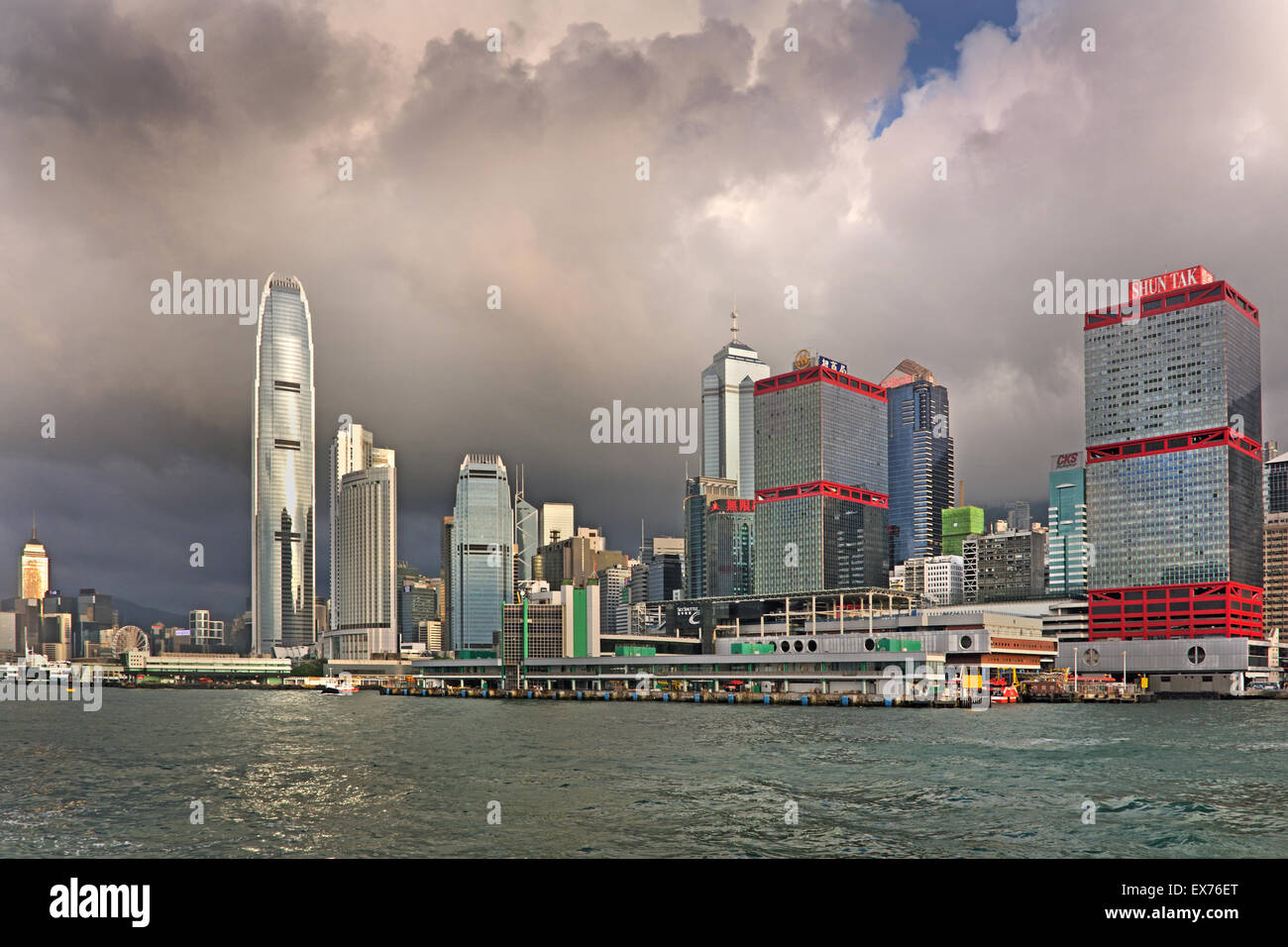 Hong Kong Island Stadt Skyline Wolkenkratzer China Victoria Harbour Stockfoto