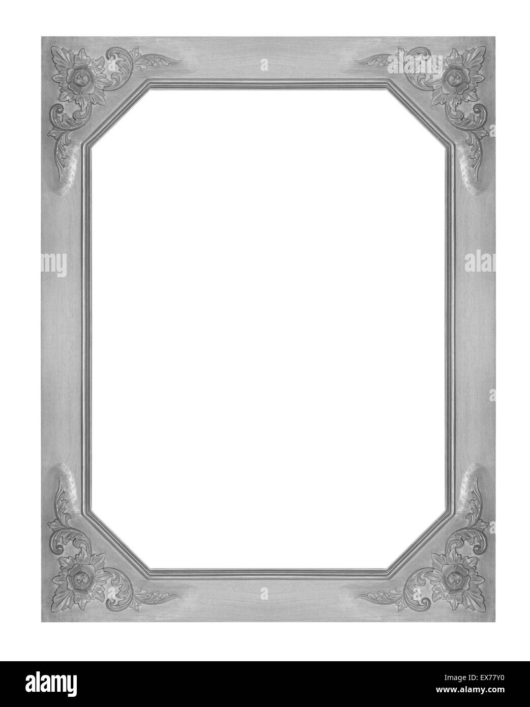 Alten Holzrahmen isoliert auf weißem Hintergrund. Stockfoto