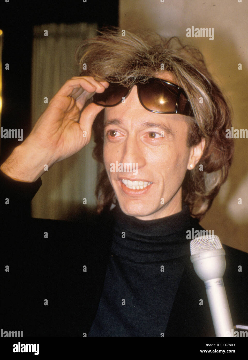 BEE GEES UK-pop-Gruppe mit Robin Gibb über 1981 Stockfoto
