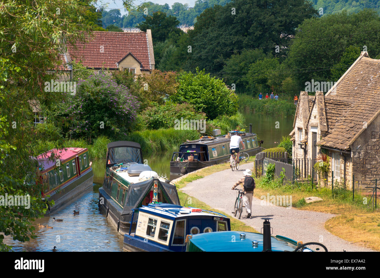 Kennet und Avon Kanal an Bathampton, Somerset, England Stockfoto