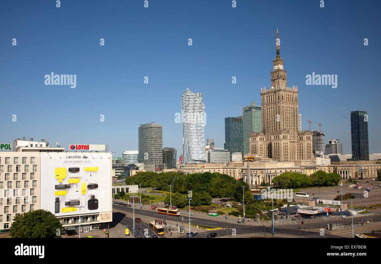 Polen, Warschau, Centrum, Palast der Kultur und Wissenschaft, ein Geschenk von Russland im Jahre 1955. Stockfoto