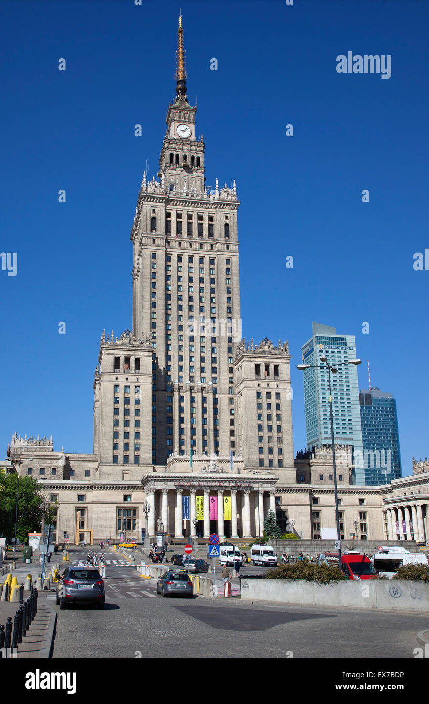 Polen, Warschau, Centrum, Palast der Kultur und Wissenschaft, ein Geschenk von Russland im Jahre 1955. Stockfoto