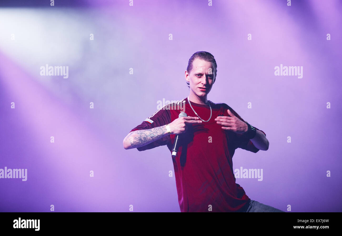 Moskau, Russland - 20. Februar 2014: Konzert des Dubstep Hip-Hop-Band Schmiere D.O.D im Ray nur Arena Club Stockfoto