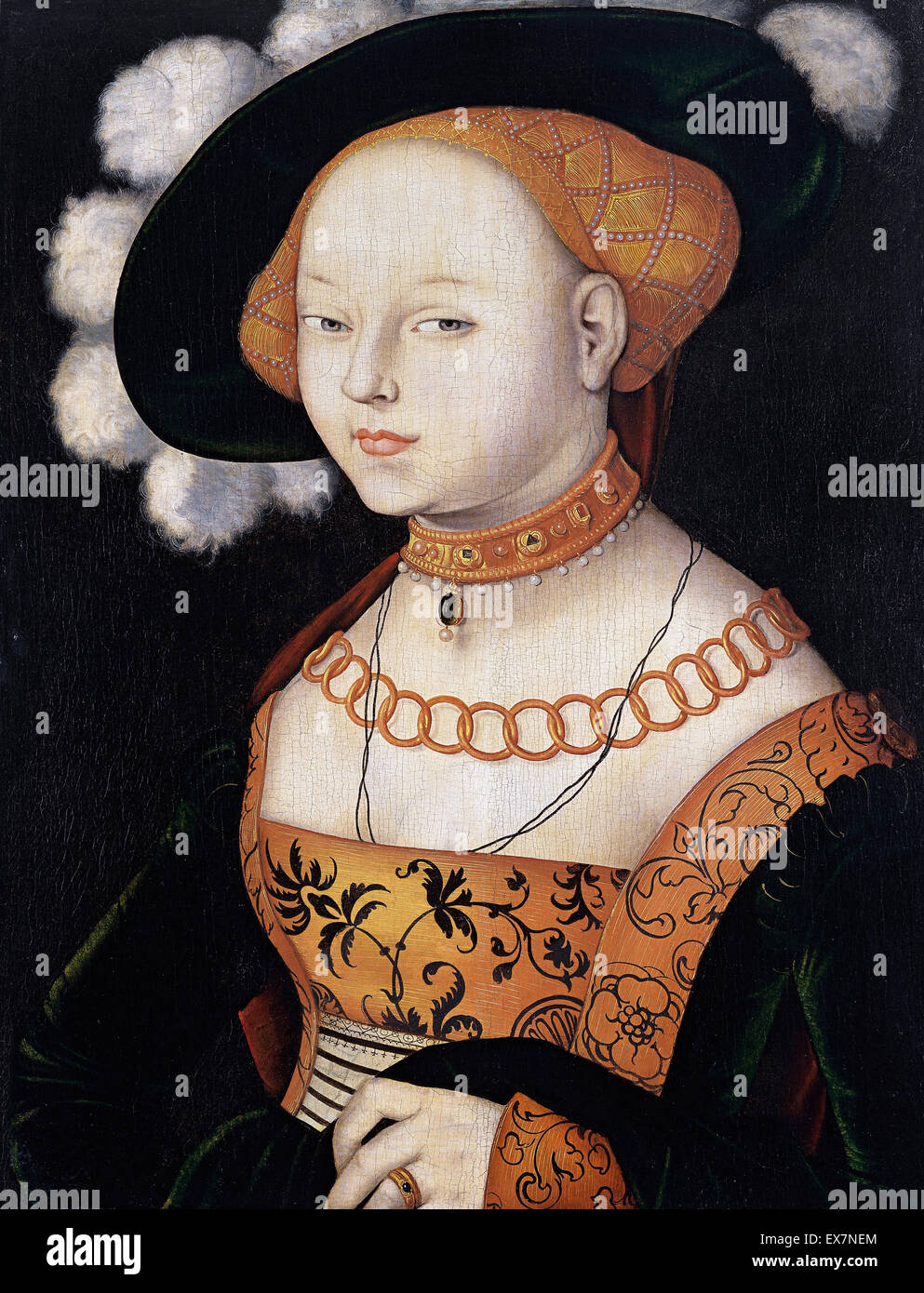 Hans Baldung, Porträt einer Dame 1530 Öl auf Holz. Museo Thyssen-Bornemisza, Madrid, Spanien. Stockfoto