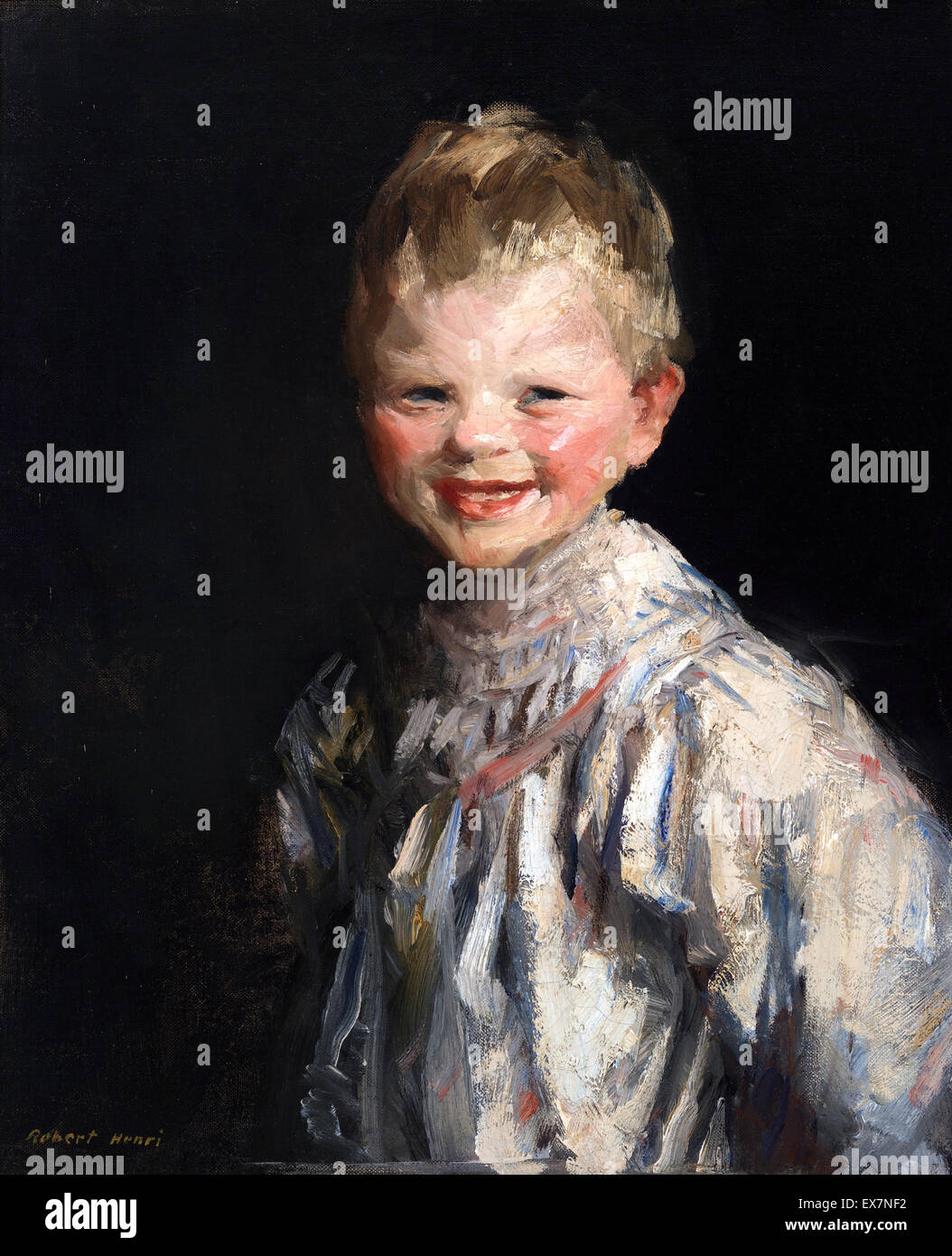 Robert Henri, Lachen Kind 1907 Öl auf Leinwand. Whitney Museum of American Art, New York City, USA. Stockfoto