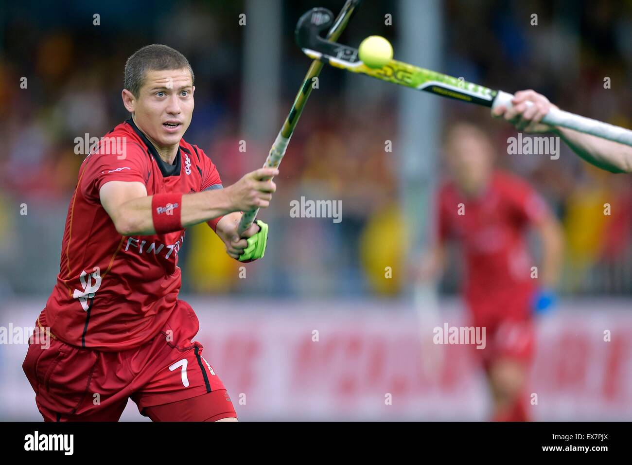 KHC Dragons Stadion, Antwerpen, Belgien. 5. Juli 2015. Hockey League Herren Halbfinale Spielwelt. Belgien gegen Australien. John-John Dohmen Belgien © Aktion plus Sport/Alamy Live-Nachrichten Stockfoto