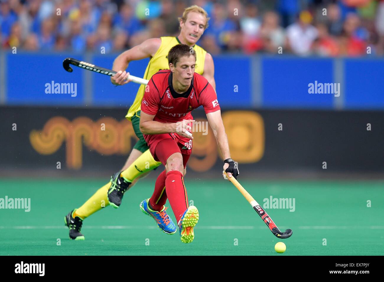 KHC Dragons Stadion, Antwerpen, Belgien. 5. Juli 2015. Hockey League Herren Halbfinale Spielwelt. Belgien gegen Australien. Truyens Jerome Belgien © Aktion plus Sport/Alamy Live-Nachrichten Stockfoto