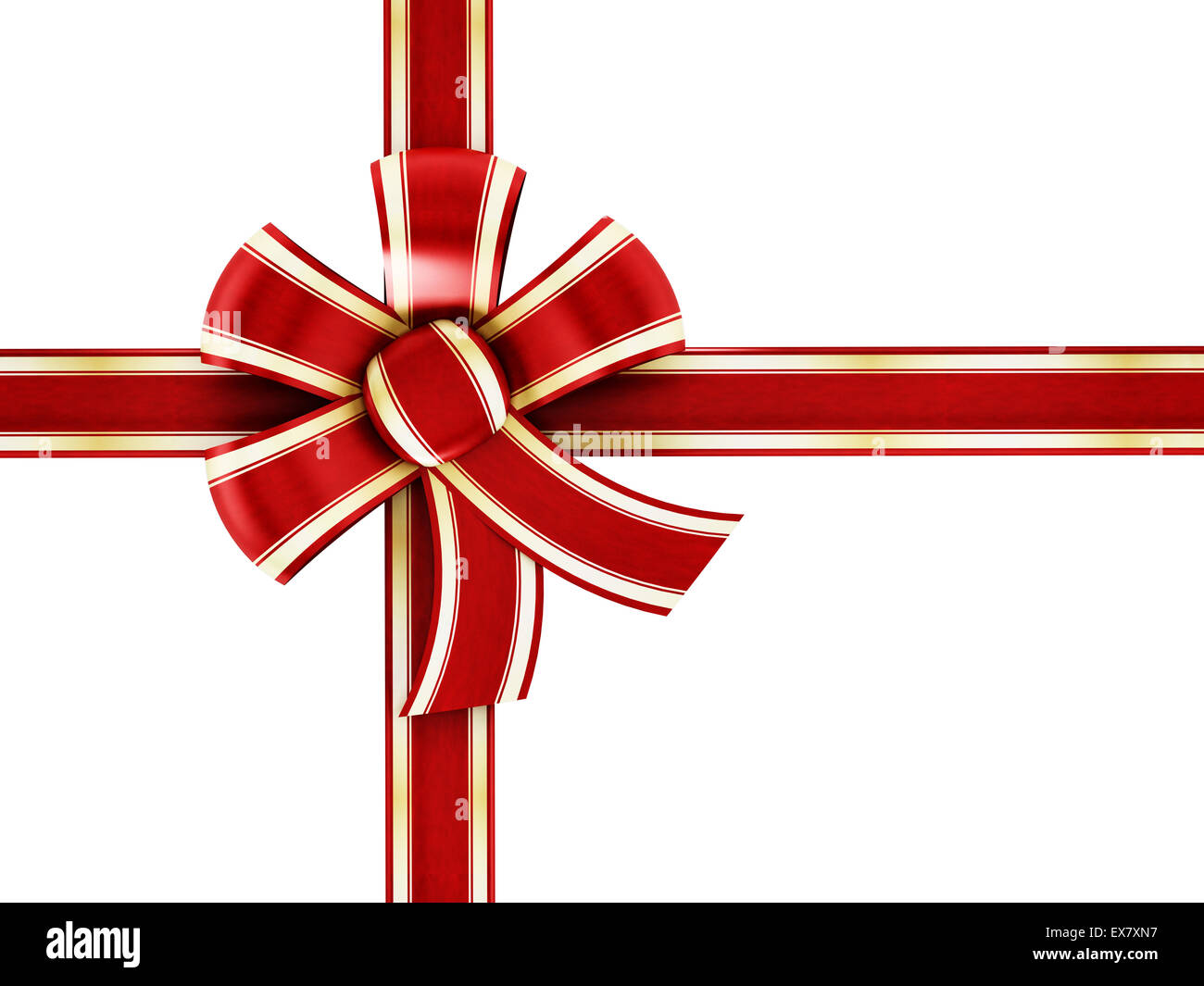 Red Ribbon isoliert auf weißem Hintergrund Stockfoto