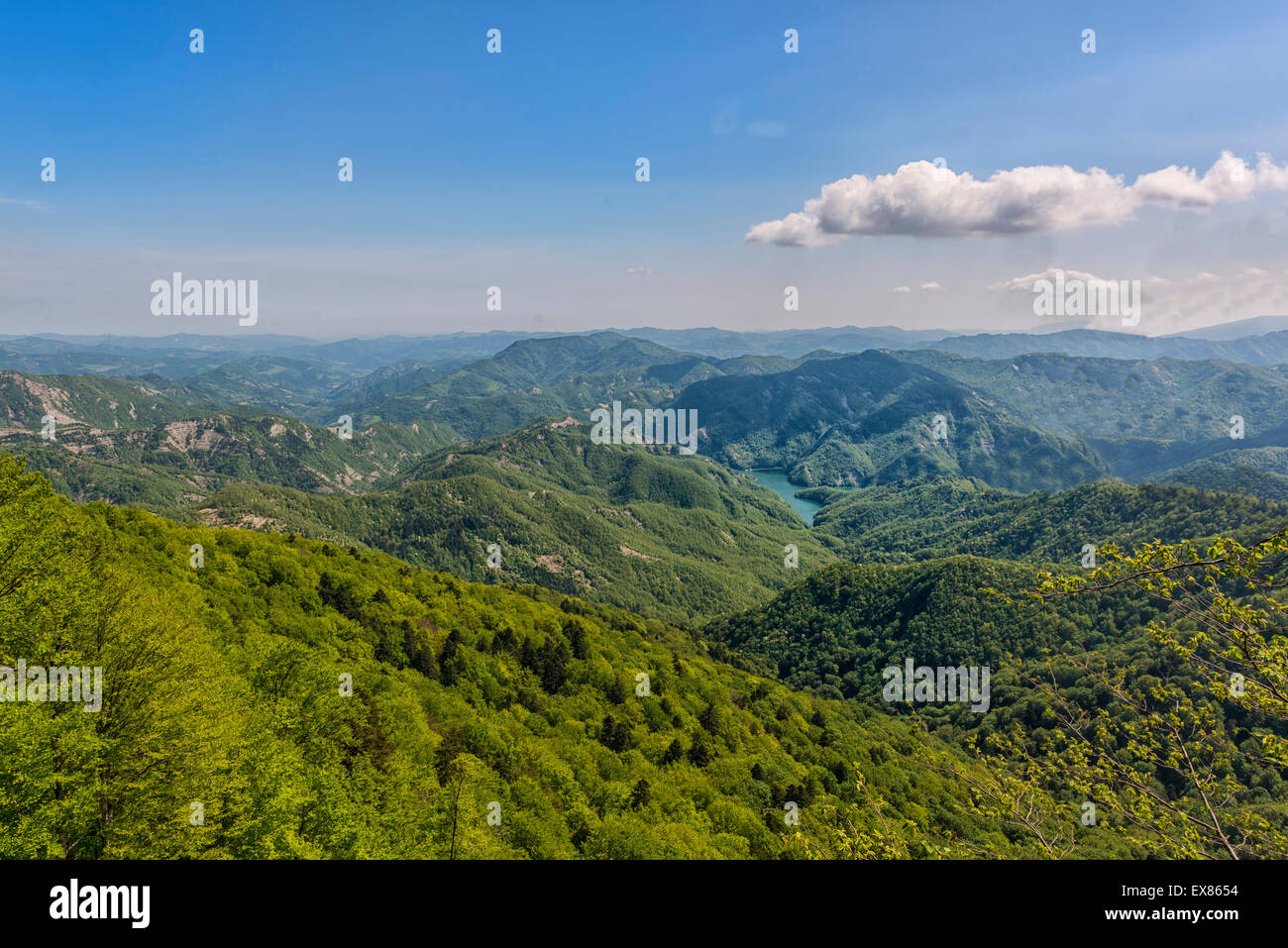 Lake Ridracoli, Sasso Fratino integraler Naturschutzgebiet und Nationalpark Foreste Casentinesi, Emilia Romagna, Toskana, Italien Stockfoto