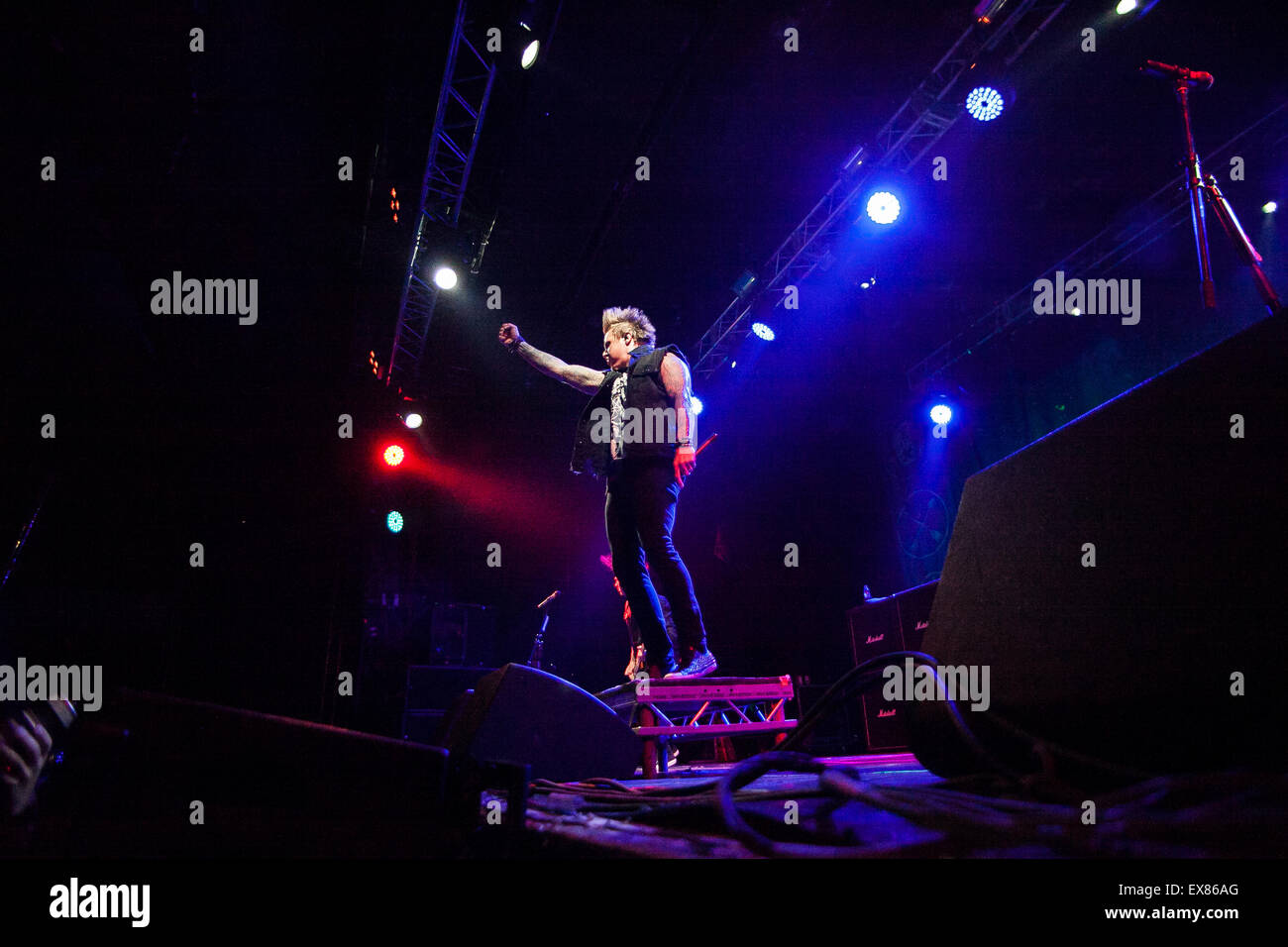 Moskau, Russland - 28. Juni 2015: Papa Roach, die live im Ray nur Arena Nachtclub Stockfoto