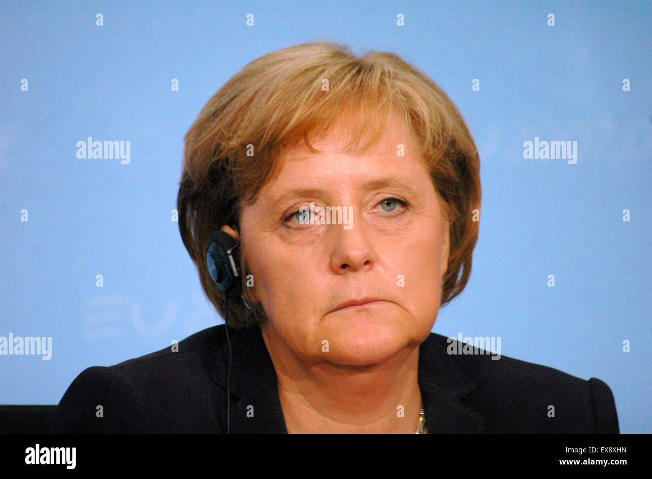 Angela Merkel - Pressetermin Nach Dem EU / Japangipfel, 5. Juni 2007, Bundeskanzleramt, Berlin-Tiergarten. Stockfoto