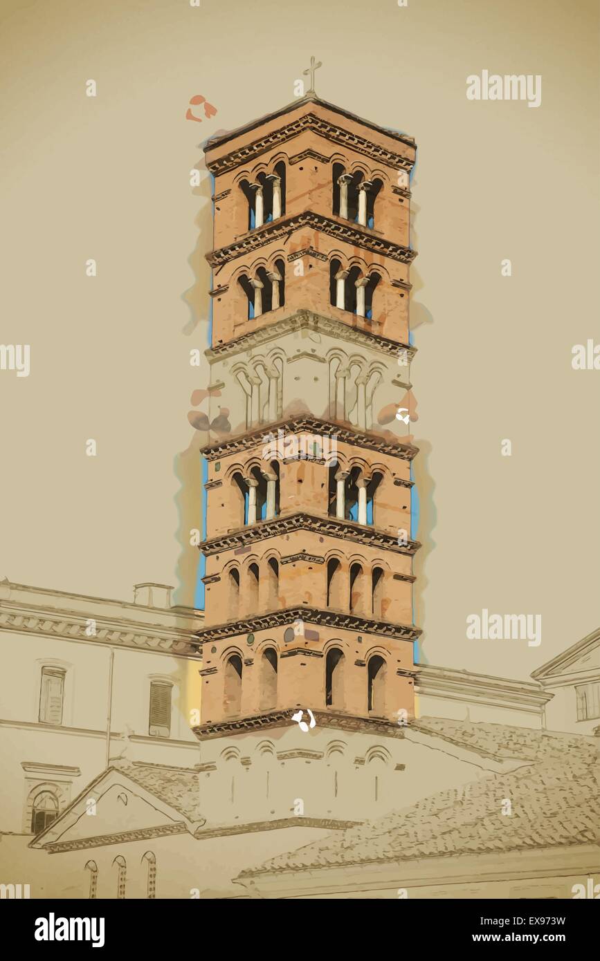 Santa Maria in Cosmedin, Rom Stock Vektor