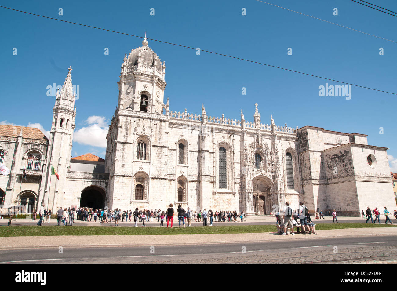 Jerónimos Kloster oder Hieronymus-Kloster, ist ein Kloster des Heiligen Hieronymus nahe der Küste der Gemeinde von Belém, in der Gemeinde von Lissabon, Portugal. Stockfoto