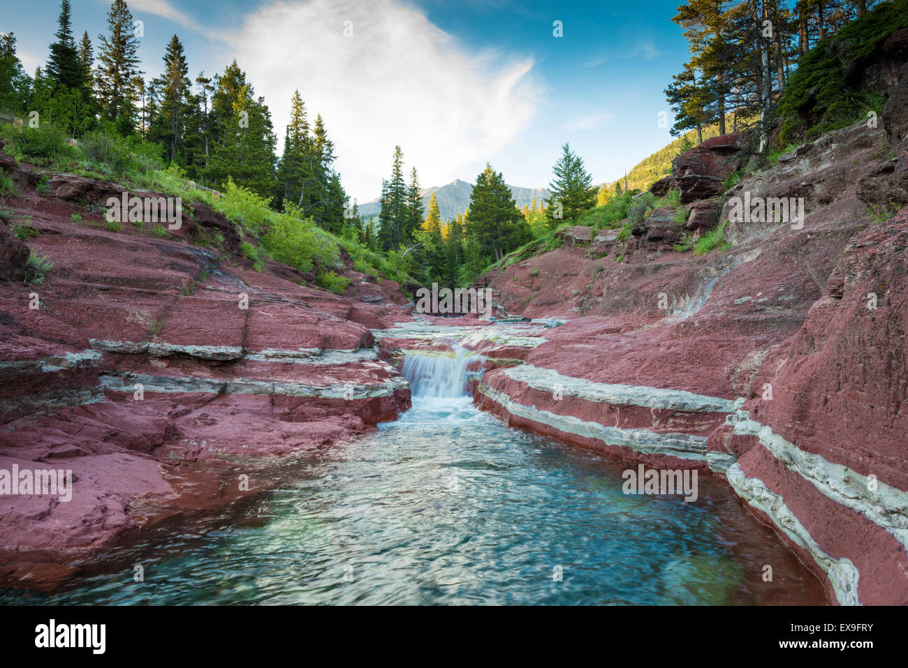 Red Rock Canyon in Waterton Lakes Nationalpark, Alberta, Kanada Stockfoto