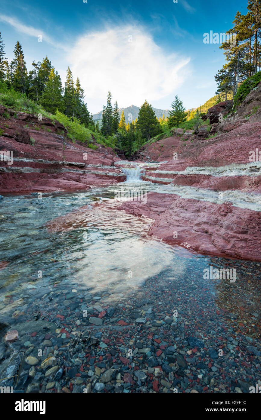 Red Rock Canyon in Waterton Lakes Nationalpark, Alberta, Kanada Stockfoto