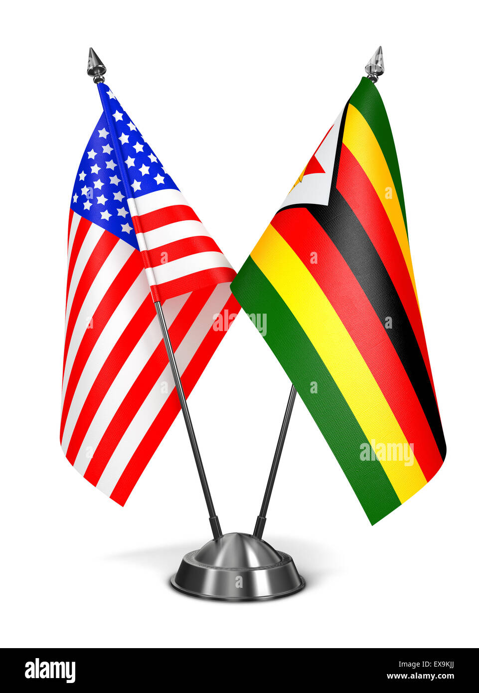 USA und Simbabwe - Miniatur-Flags. Stockfoto
