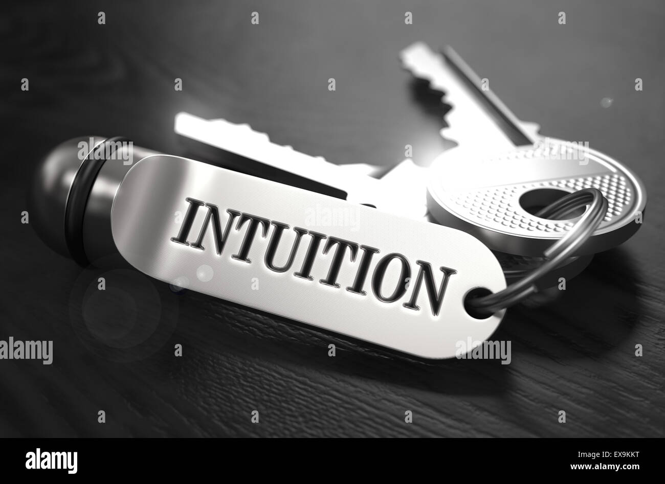 Intuition-Konzept. Schlüssel mit Schlüsselring. Stockfoto