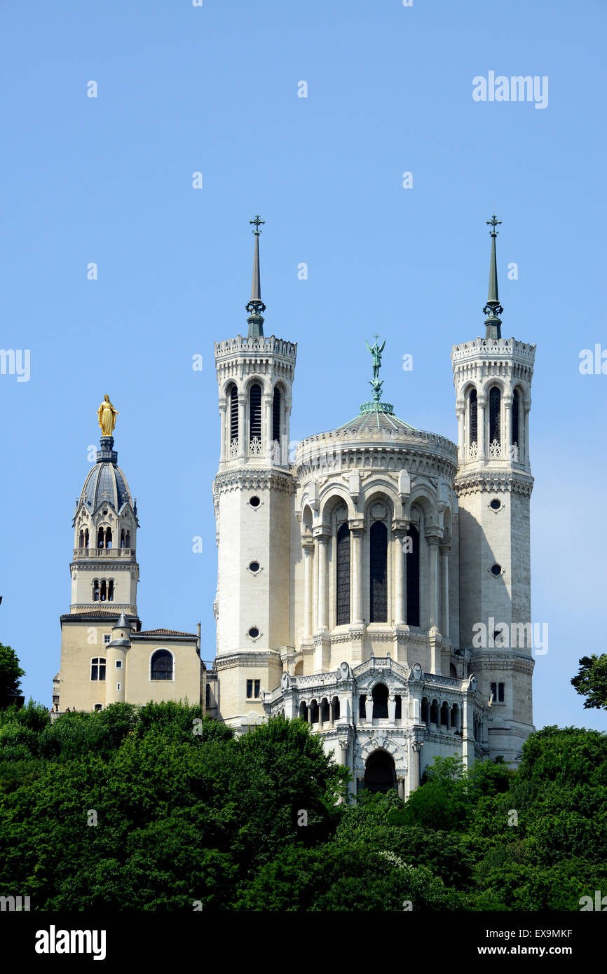 Kathedrale Basilica von Notre-Dame de Fourvi re in Lyon, Frankreich Stockfoto