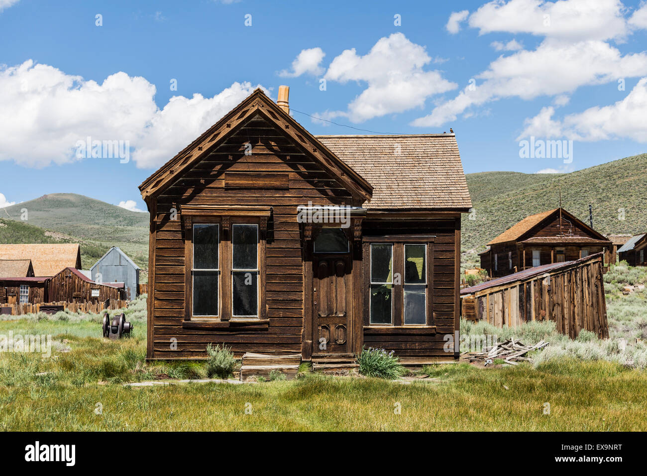 Rustikales Haus in Bodie Ghost Town in der Nähe von Mammoth Lakes, Kalifornien. Stockfoto