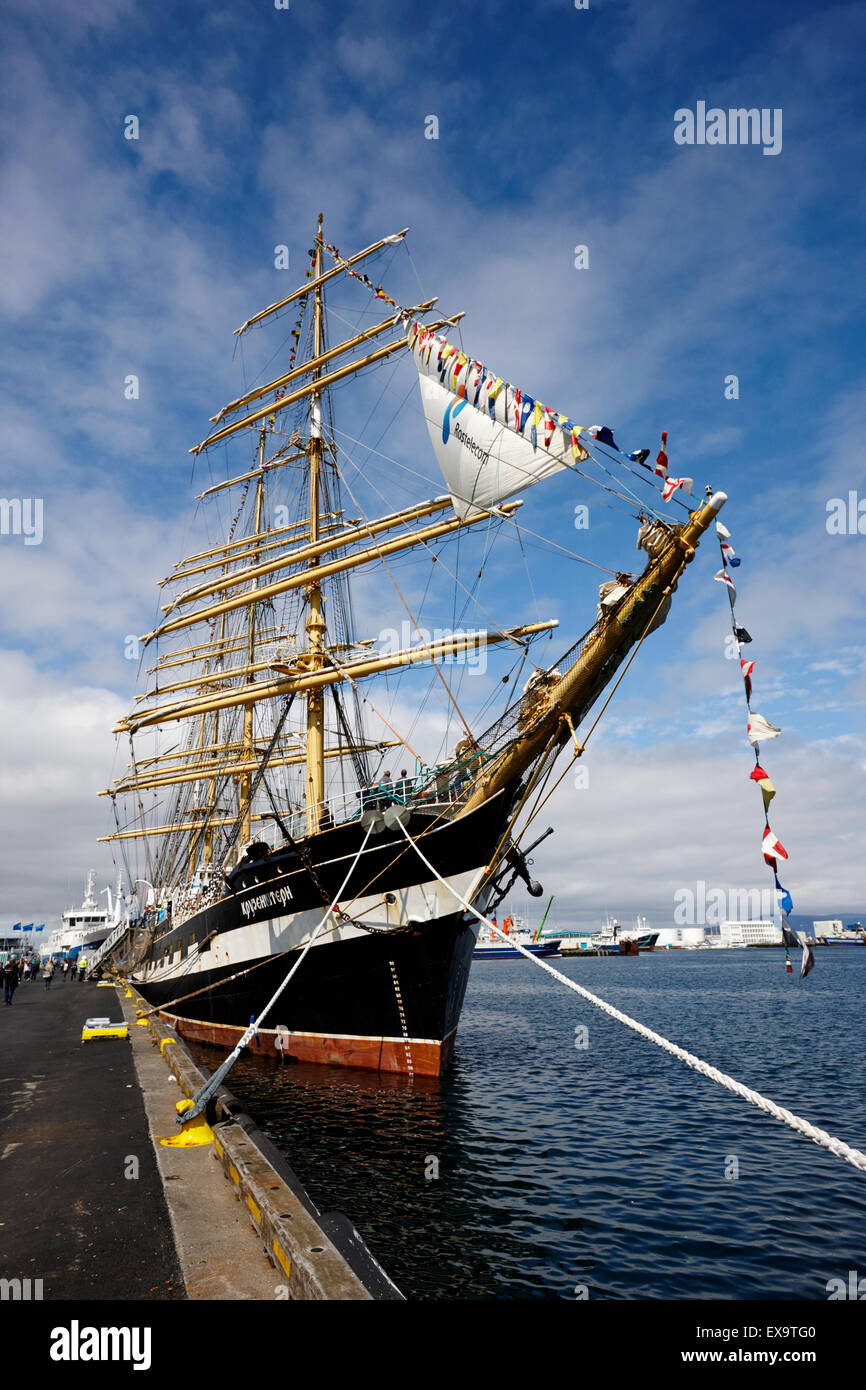 Russische hoch Segeln Schiff Krusenstern Reykjavik Island Stockfoto