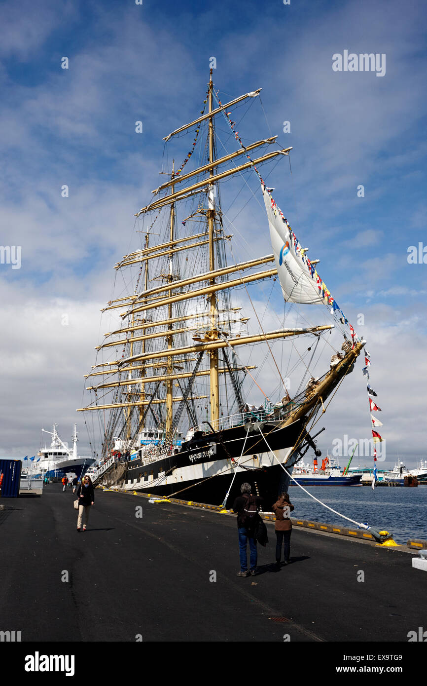 Russische hoch Segeln Schiff Krusenstern Reykjavik Island Stockfoto