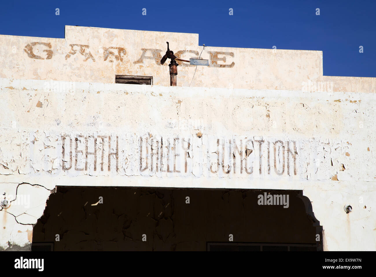 Death Valley Junction Garage Stockfoto