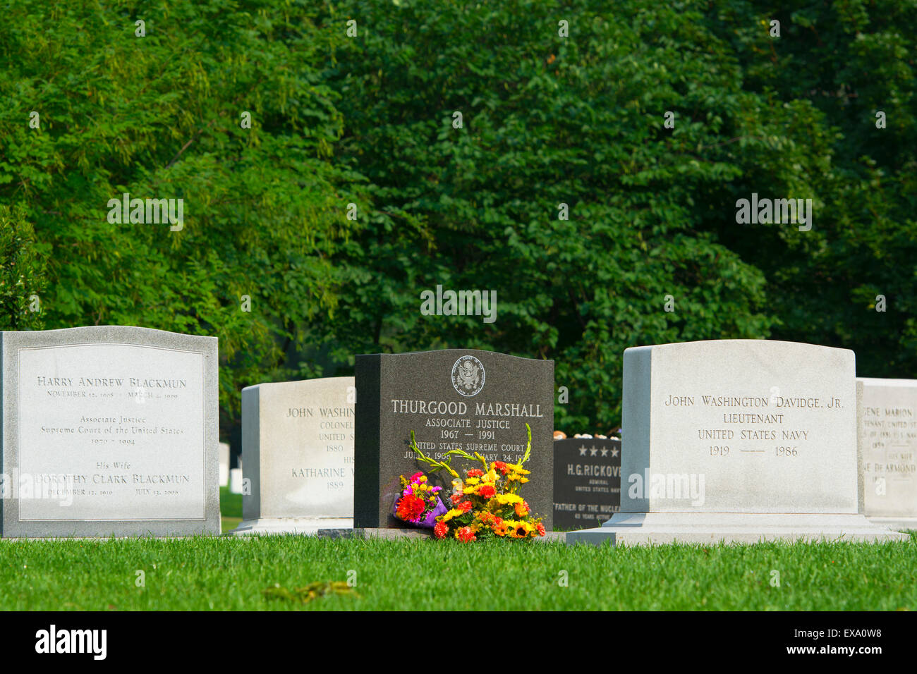 Arlington Friedhof, Grabsteine, Thurgood Marshall, Washington DC Stockfoto