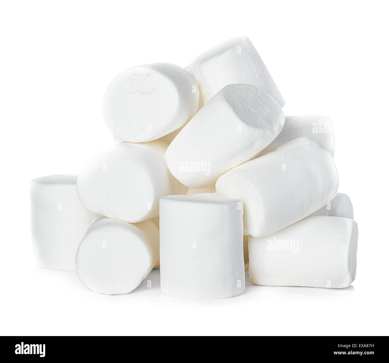 Marshmallow isoliert auf weißem Hintergrund Stockfoto