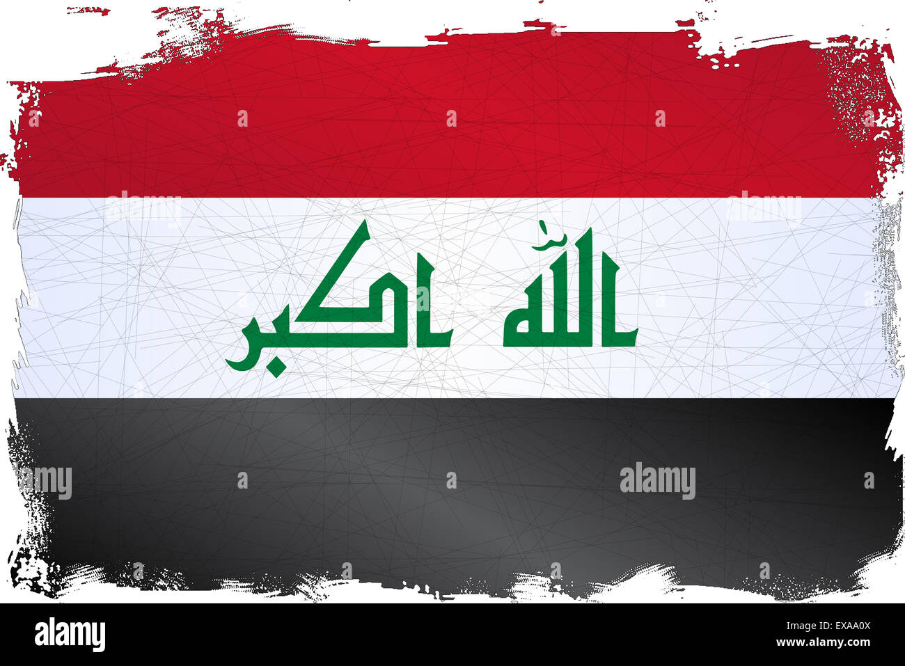 Grunge-Version der Flagge des arabischen Landes Irak Stockfoto