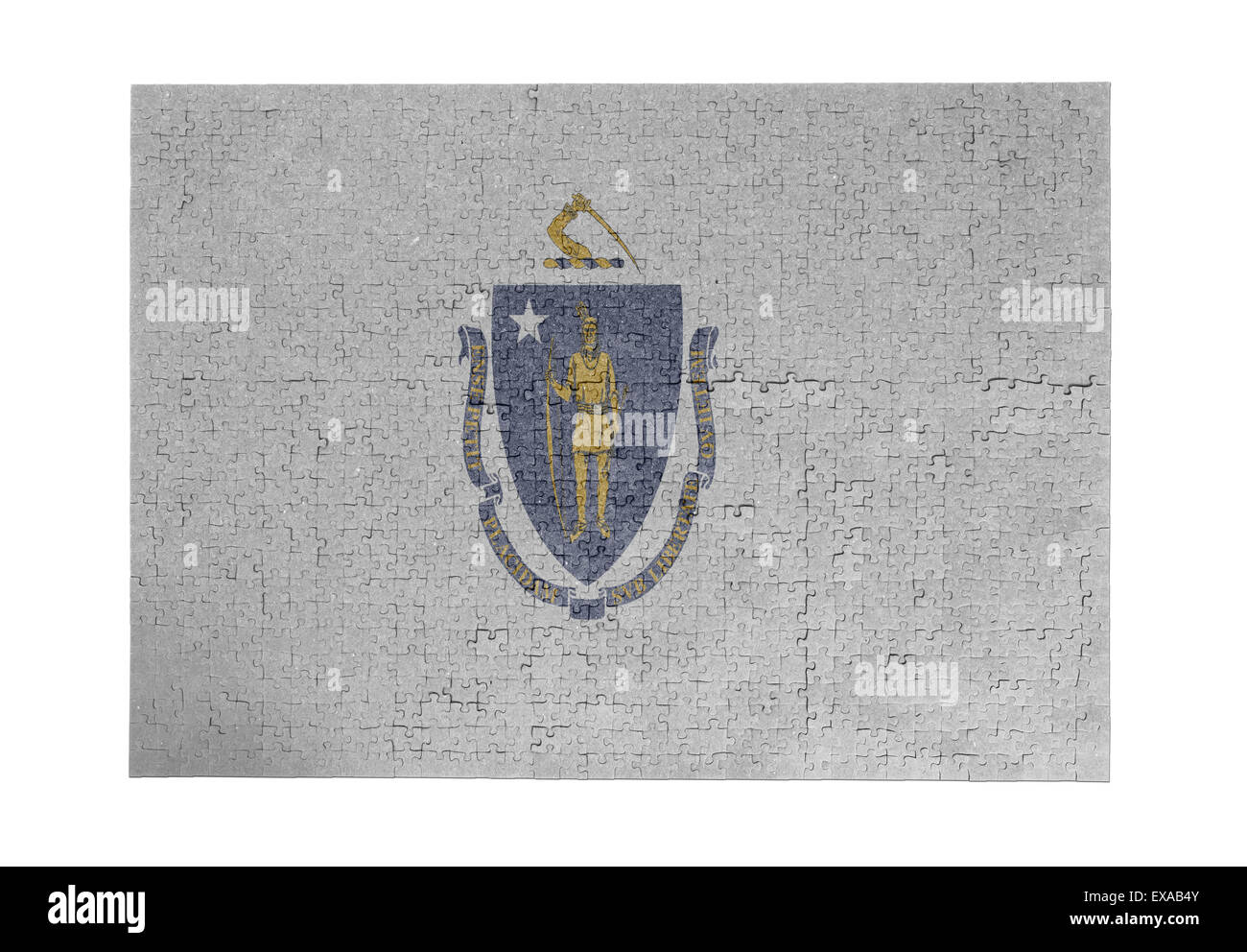 Große Puzzle von 1000 Stück - Flag - Massachusetts Stockfoto