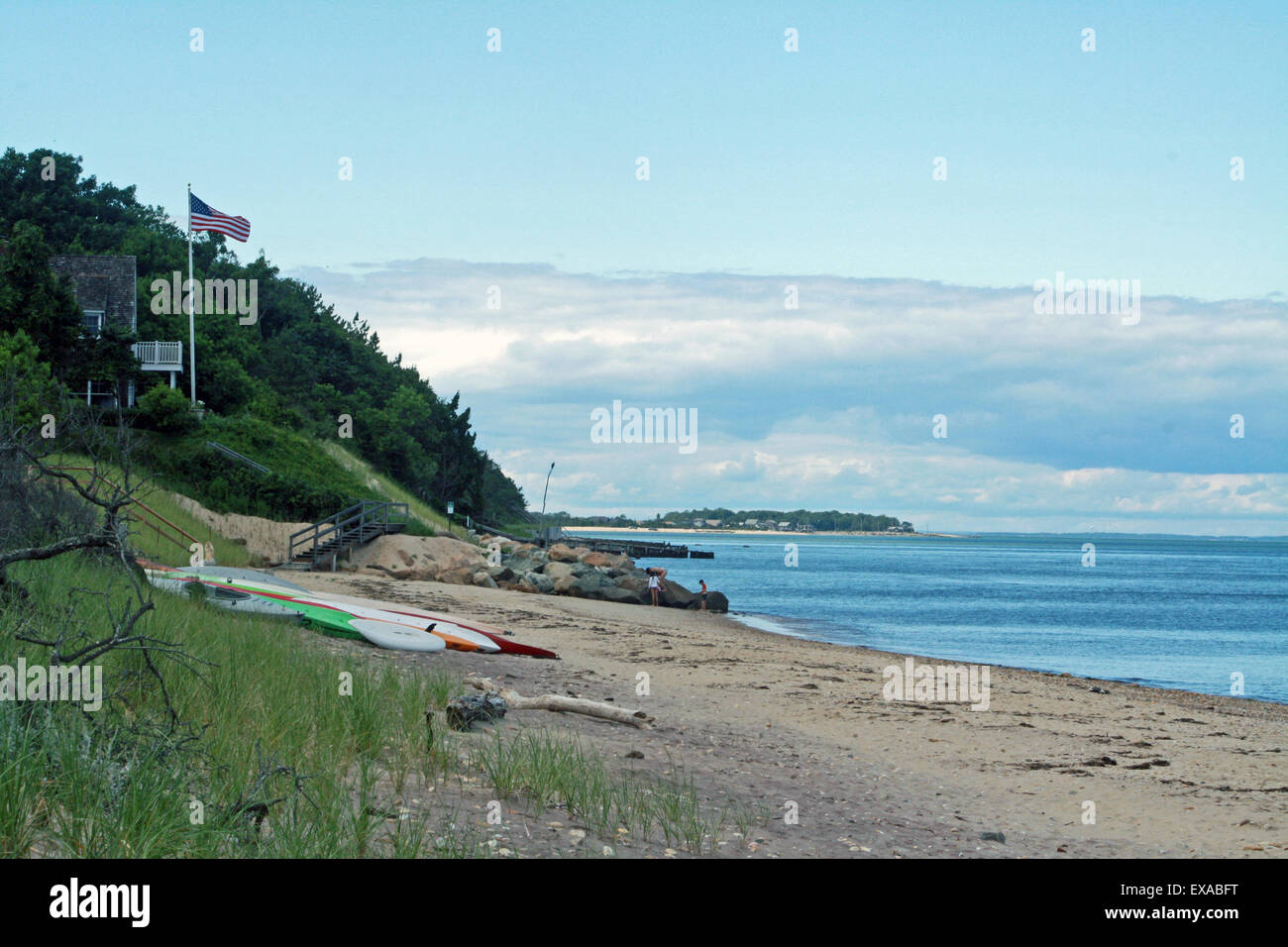 Gardiners Bucht Shoreline Hamptons Strand Atlantik Long Island NewYork Stockfoto