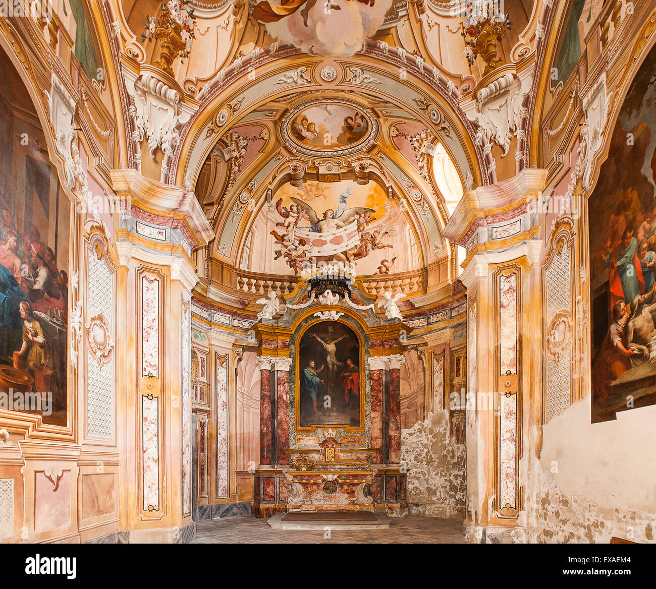Italien-Piemont-Langhe und Roero World Heritage Magliano Alfieri Schloss - Kapelle des Schlosses Stockfoto