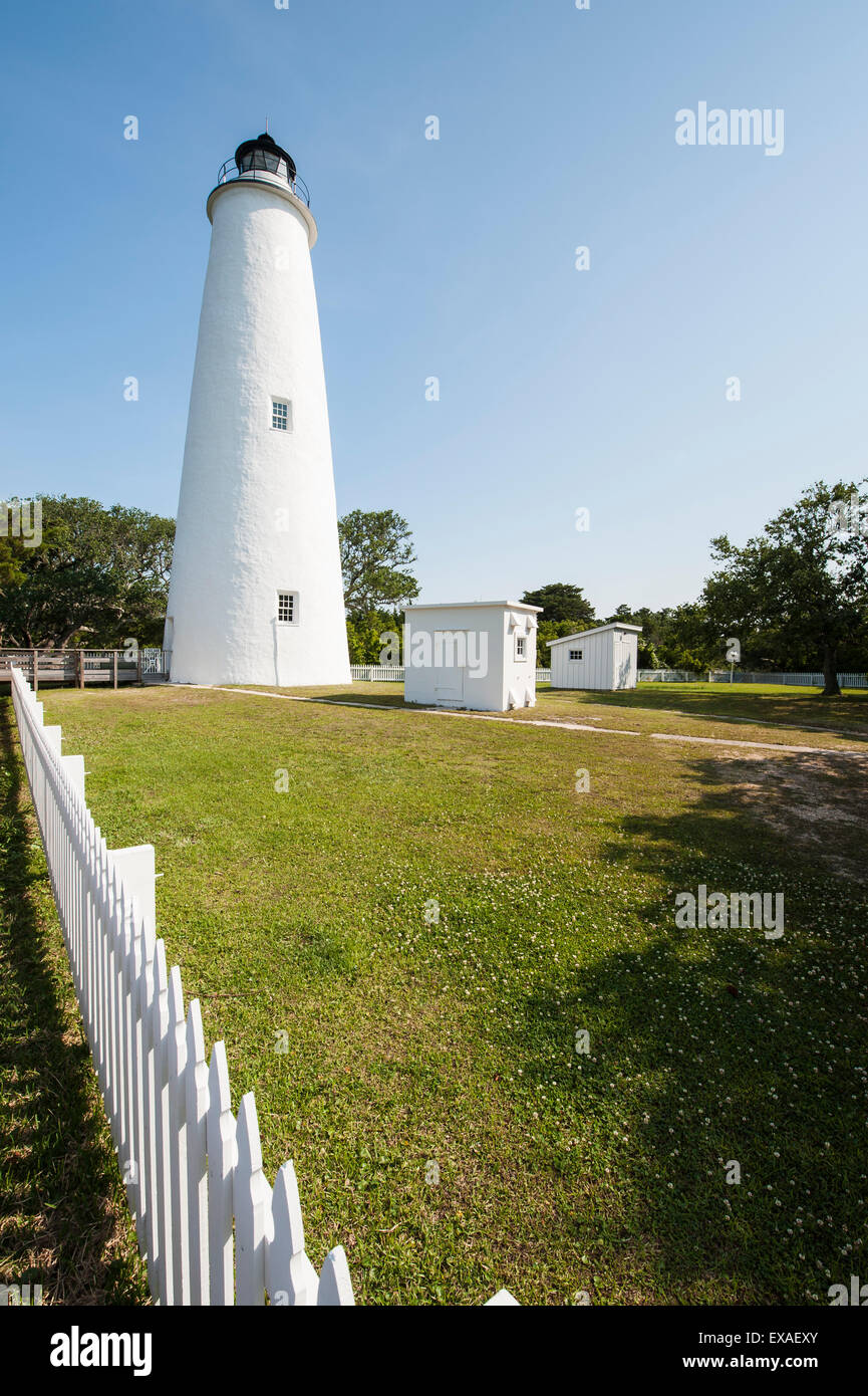 Ocracoke Island Light Station, äußere Banken, North Carolina, Vereinigte Staaten von Amerika, Nordamerika Stockfoto