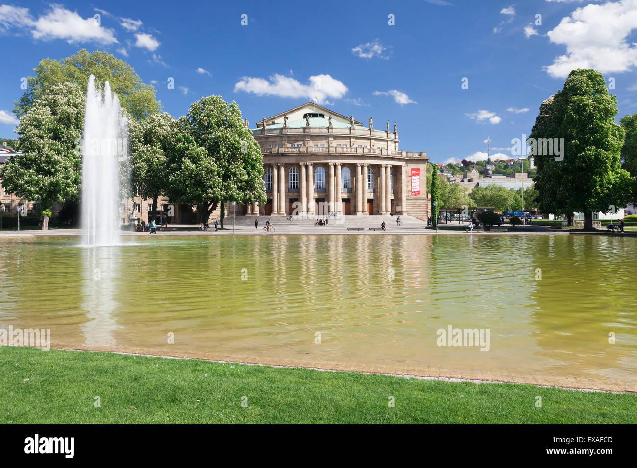 Opernhaus, Eckensee See, Schlosspark, Stuttgart, Baden-Württemberg, Deutschland, Europa Stockfoto